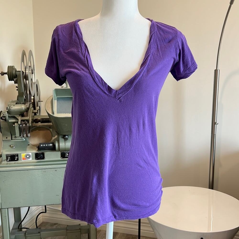 LnA Purple deep V Neck Tshirt - size medium